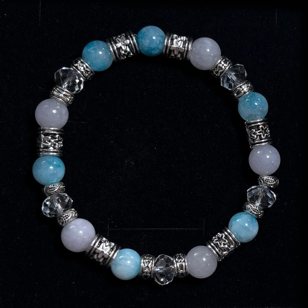 Gemstone Bracelet with silver accents, sparkle and metaphysical wonders!🔮✨